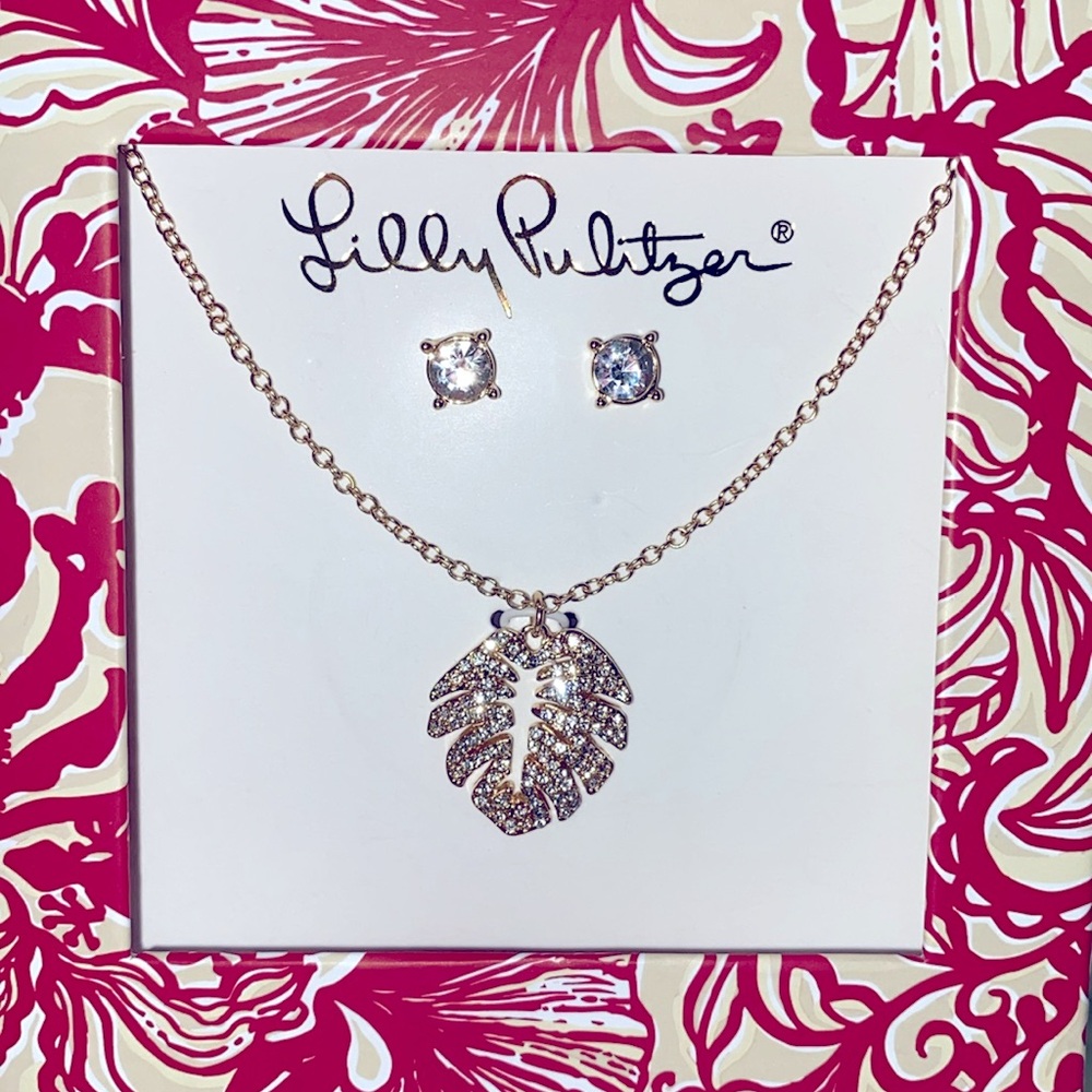 Lilly Pulitzer Poinsettia Necklace & Earring Set~